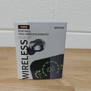 Portable True Wireless Earbuds - Black and Silver